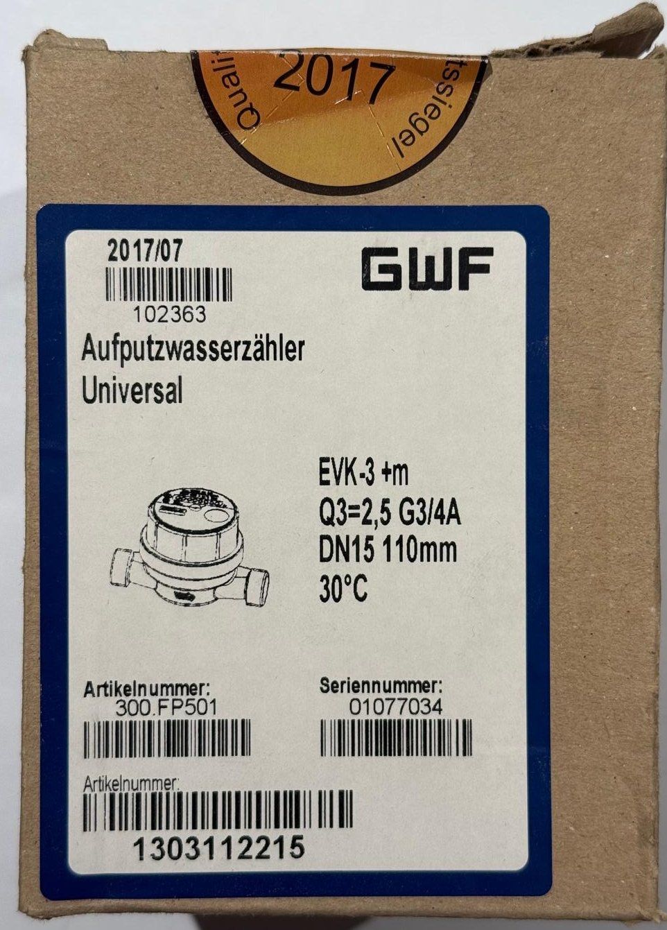 Mesurer: GWF Wasserzähler – Neuf avec emballage d'origine à Basel par SebiDZ 2