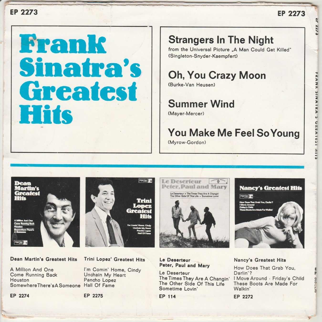 Dischi in vinile: Frank Sinatra - Frank Sinatra's Greatest Hits 7" Vinyl EP – Usato da Tübach venduto da JamesStone 1
