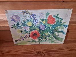 Blumen Aquarell - Wunderschönes Sommerbild, Unikat!