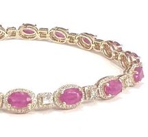 7.66ct. Rubinarmband: 490 Diamanten, 750 Gelbgold, 11.700,-
