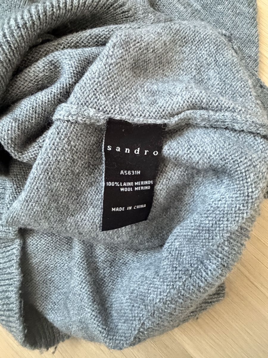 Sandro Maglioni & Felpe: Sandro Pullover 100% Merinowolle grau Gr. 36 38 – Usato da Itingen venduto da Granini_93 2