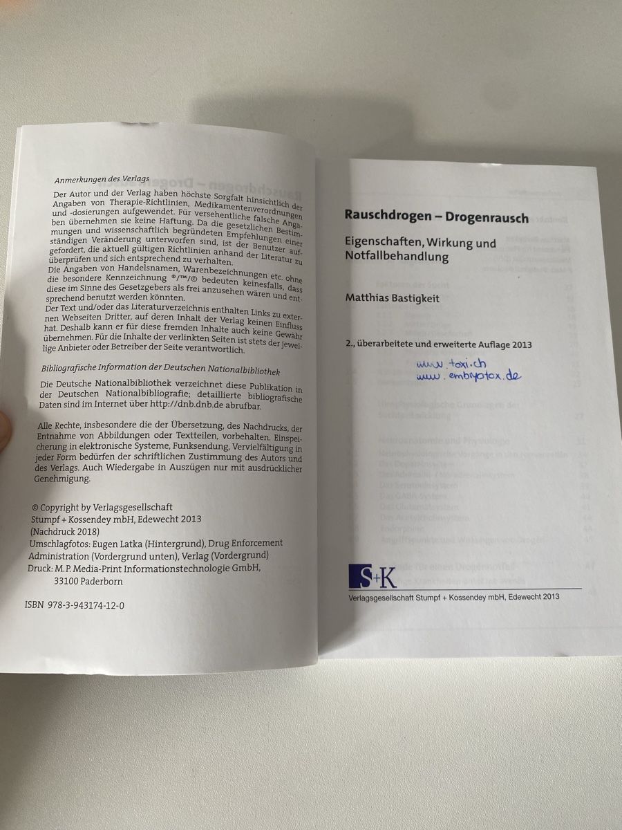 Bücher: Rauschdrogen - Drogenrausch Buch, 2. Auflage – Gebraucht aus Wiezikon b.Sirnach von talamona94 3