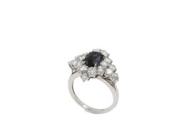 Brillant Saphir Ring ca. 2.64ct in 18K Weissgold *S775