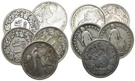 Schweiz 1 Franken Lot 1851+1861+1887+1900+1903