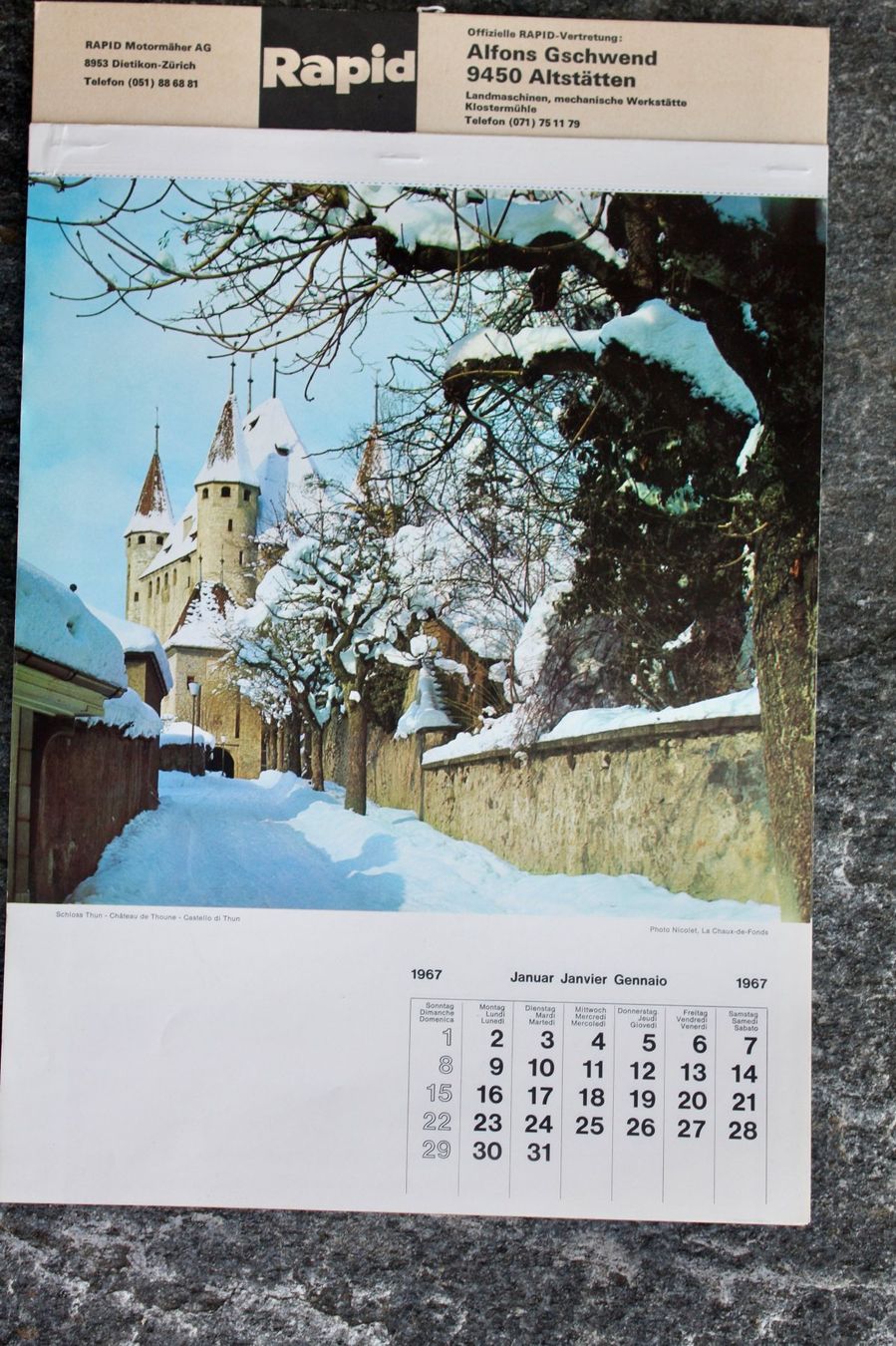 Kalender: Rapid-Jahreskalender 1967 – Neu (gemäss Beschreibung) aus Altstätten SG von alpalfa 2
