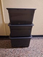 Caisse de rangement empilable couleur noire (lot de 3)