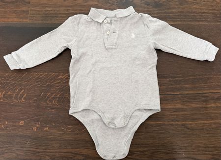 Polo Ralph Lauren Baby Body, Langarm, Grau, Grösse 24 Monate