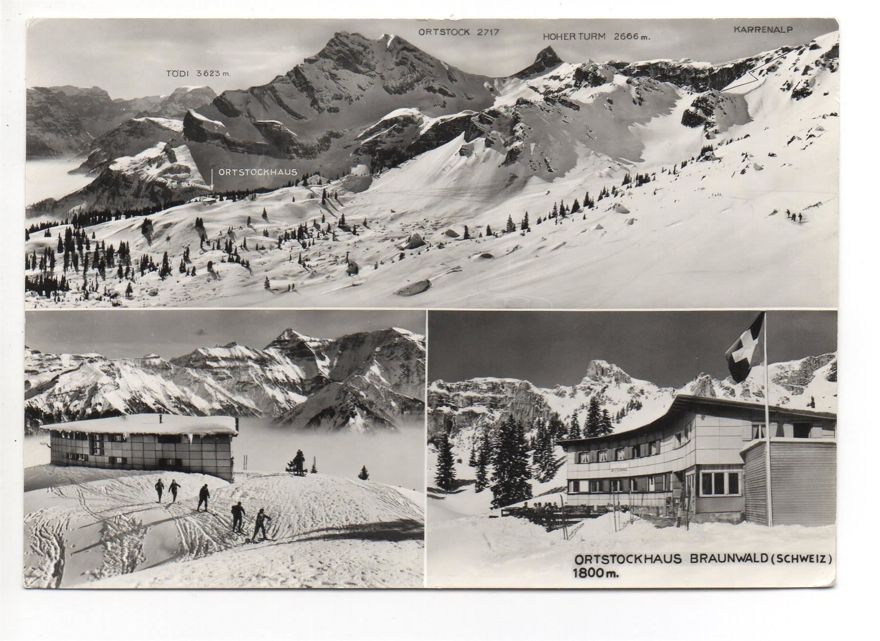Ansichtskarten: BRAUNWALD Ortstockhaus - Ski – Gebraucht aus Jona von philajona