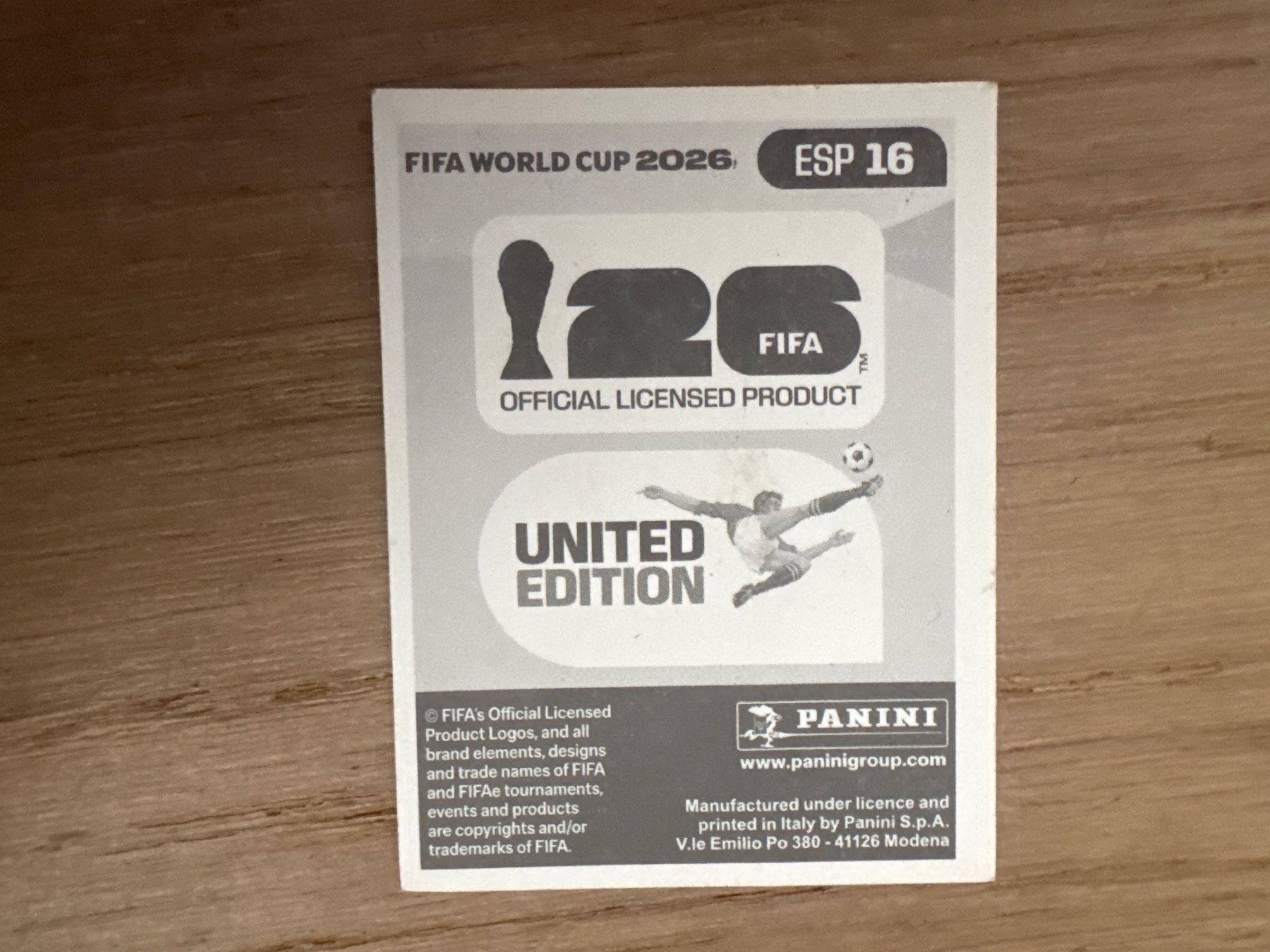 Panini Sammelbilder & Trading cards: Panini 2026 ESP 16 – Gebraucht aus Lausanne von FabienA 1