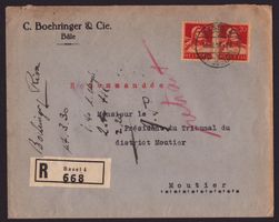 Tell 174 sur lettre recommandé cachet BASEL 4