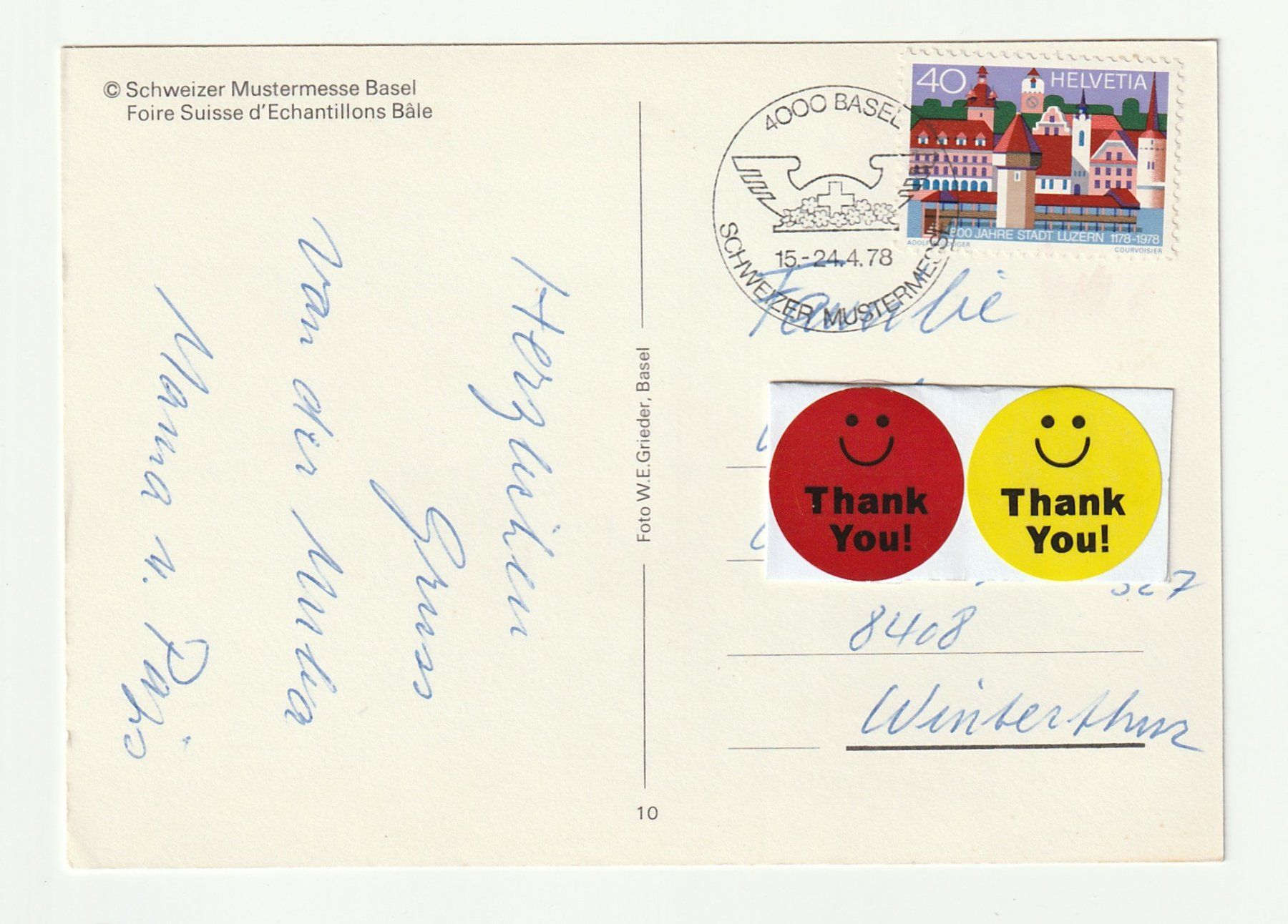 Cartoline postali: Ansichtskarte Schweizer Mustermesse Basel 24.04.1978 – Usato da St. Gallen venduto da Ricardo_Deals 1
