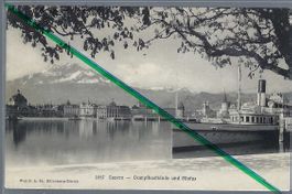 Luzern. Schweizerhofquai. Dampfschiff 'Victoria'. Pilatus.
