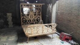 Bett Einzelbett Doppelbett Betten Natur Rattan Himmelbett