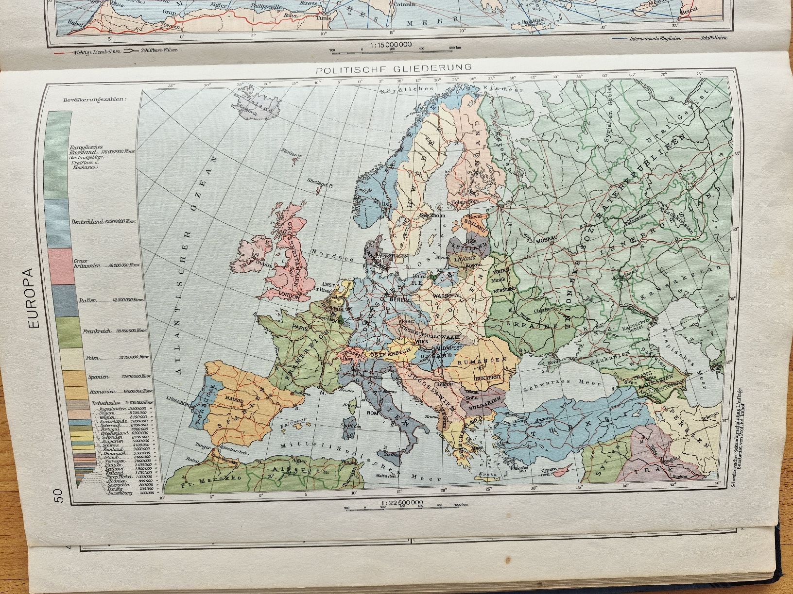 Bücher: Schulbuch, Schweizerischen Sekundarschule-Atlas 1934 – Gebraucht aus Wädenswil von Orso31 5