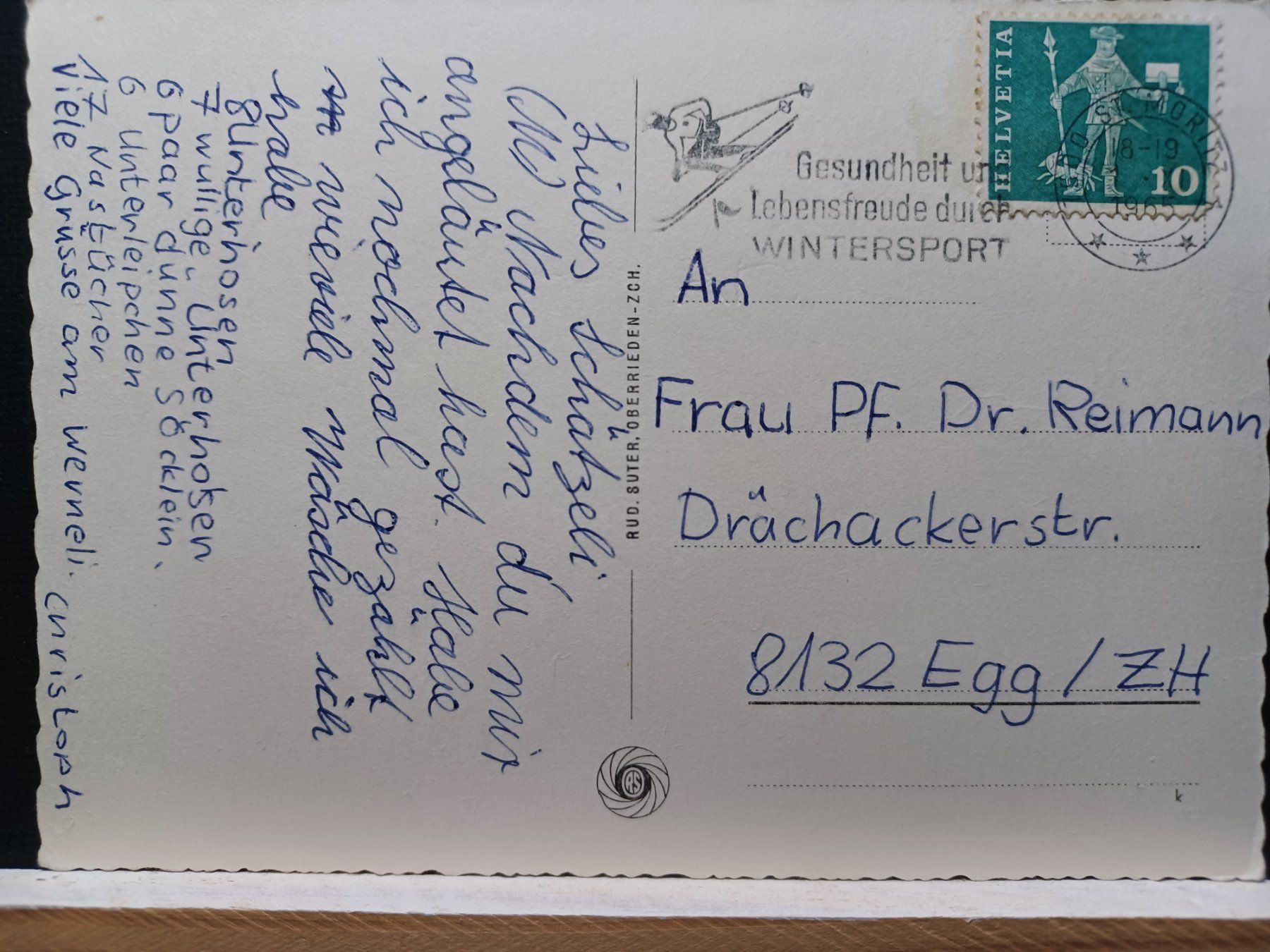 Ansichtskarten: No. 13072, Zuoz (Engadin) – Gebraucht aus Aarau Rohr von mgvw 2