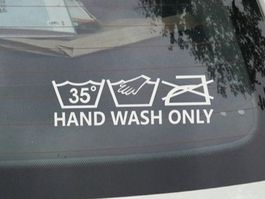 Aufkleber fürs Auto - HAND WASH ONLY - Sticker 20cm x 7cm