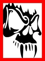 Autosticker Totenkopf Kontur SCHWARZ Schatten Zähne Scary