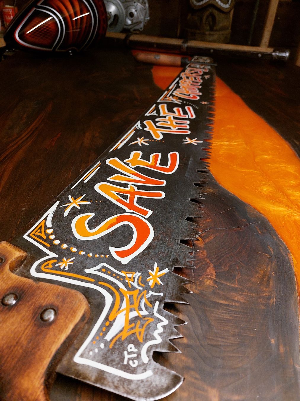 Pinsel: Alte Säge'' Save the Chopper s! ". Handmade Pinstriping CH. – Gebraucht aus Willisau von Pzm81 4