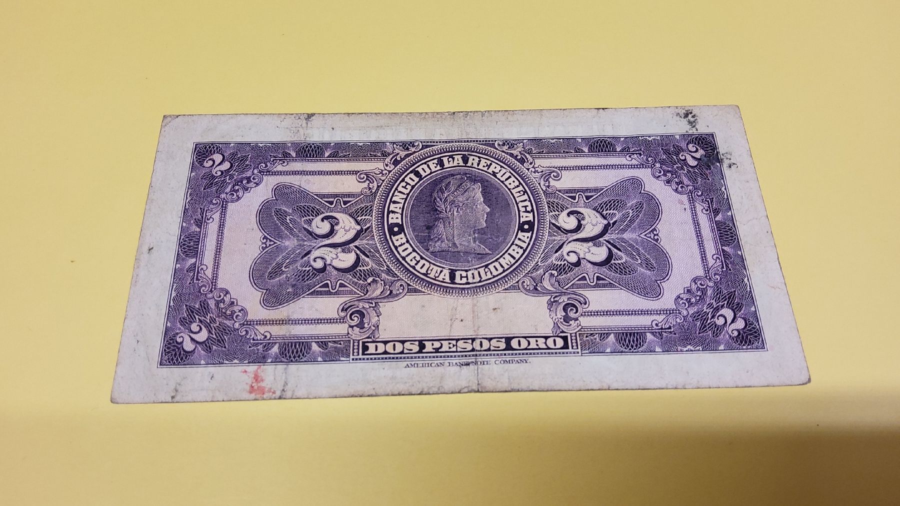 Banknoten: Kolumbian Peso Banknote von 1955 – Gebraucht aus Herisau von Nluanalucas 1