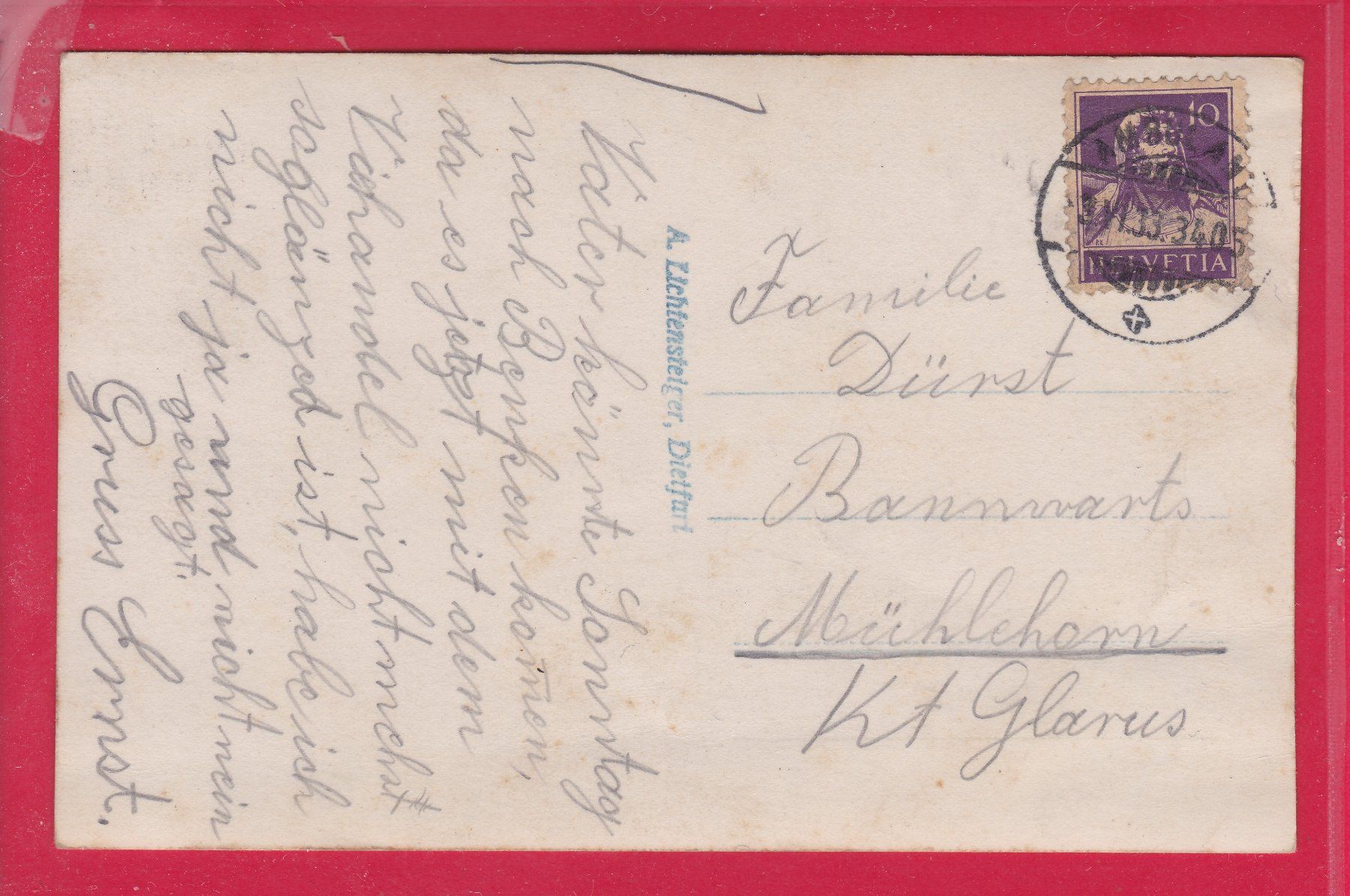 Cartoline postali: KALTBRUNN, 3.6.1933 – Usato da Oberrieden venduto da Gebirgsstelze 1