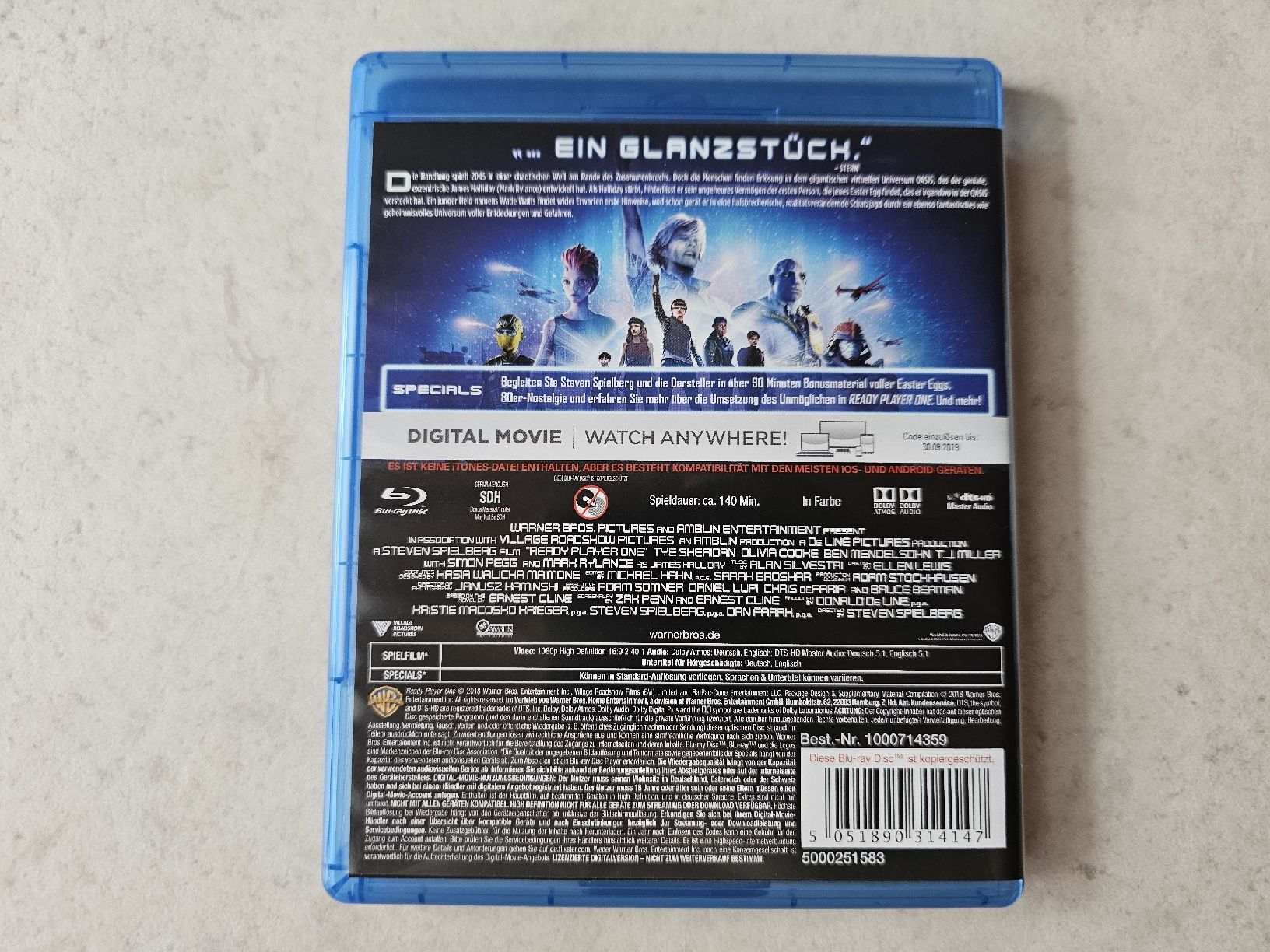 Alle DVDs: Ready Player One  /  Bluray – Gebraucht aus Schneisingen von backstore24 1