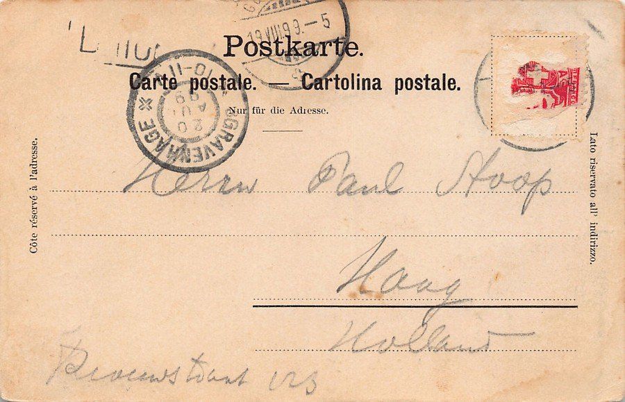 Cartoline postali: Gotthardbahn - Amsteg, gelaufen 1899 – Usato da Frauenfeld venduto da POML 1