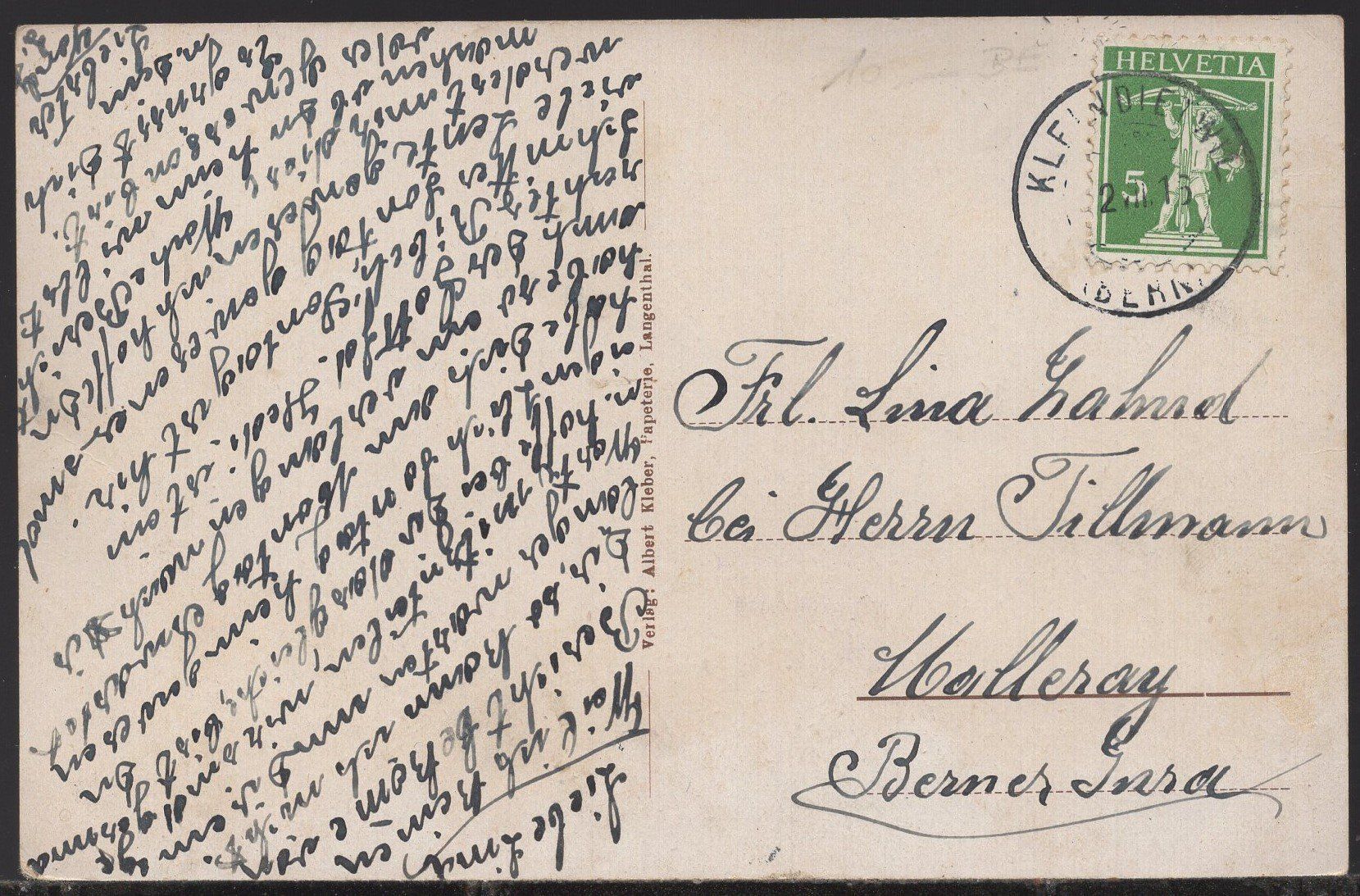 Ansichtskarten: Langenthal  - Gesamtansicht  1915 – Gebraucht aus Aarau von kufi44 2