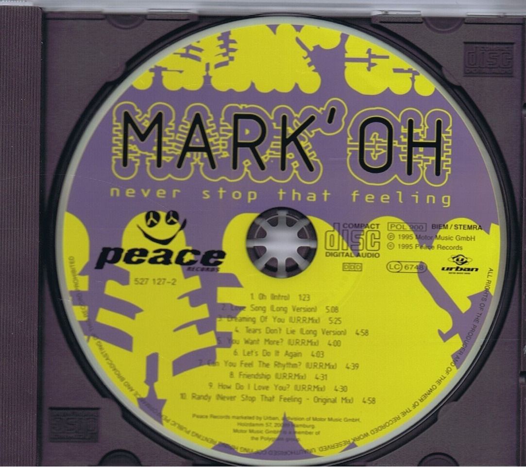 CD: Mark' Oh - Never stop that feeling – Usato da Unterengstringen venduto da Lastchance 2