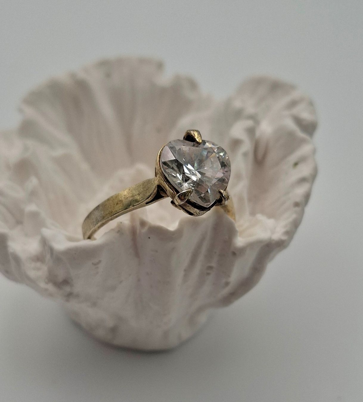 Anelli: Alter Ring mit Herz, Silber vergoldet 800 – Usato da Kriens venduto da Wolly85 2