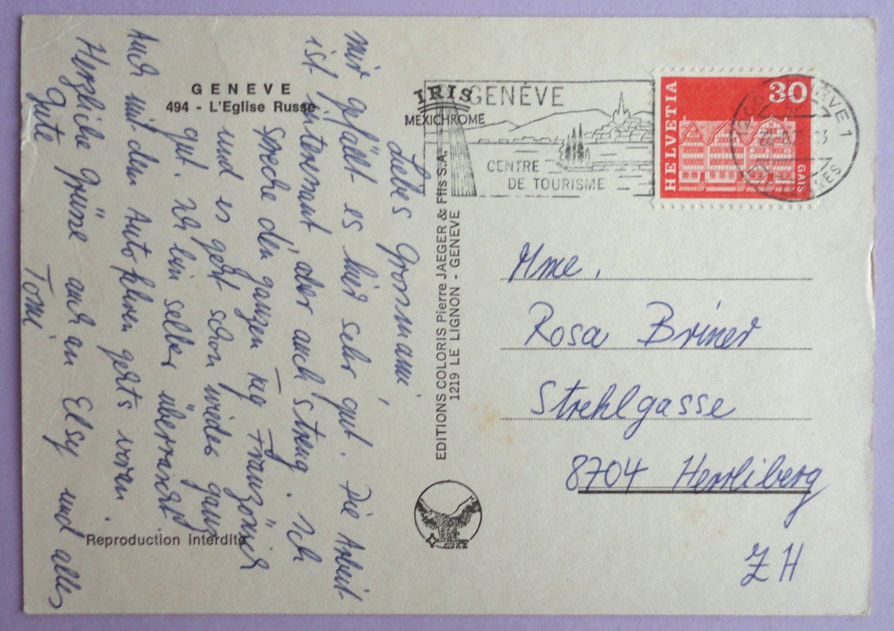 Cartoline postali: Genève - L' Eglise Russe – Difettoso da Fétigny venduto da Billy2miny 1