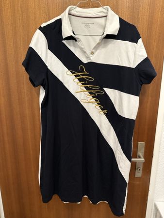 Tommy Hilfiger Poloshirt Kleid weiss-blau Grösse XL 