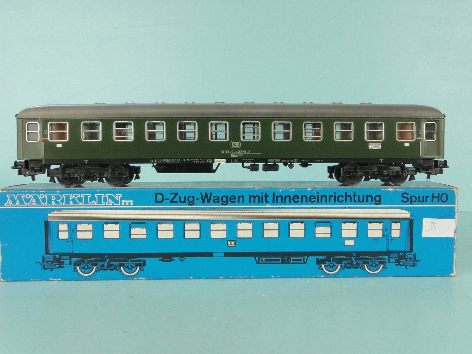 Märklin Modellini di ferrovie: Märklin 4052 DB 2 Kl.Wagen, Blech – Usato da Bülach venduto da cann11 3