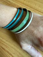 4 Armreifen im Set Blau, Türkis, Grün und Weiss, Modeschmuck