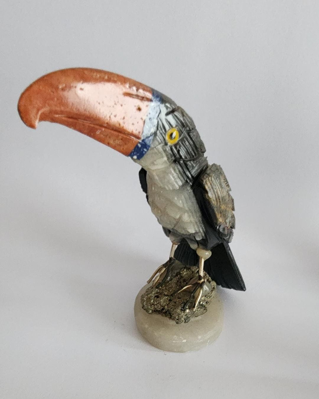 Statuette: Mineral / Halb Edelstein Papagei, Eule, Tuca Figur, NEU! – Nuovo (secondo la descrizione) da Lima- Peru venduto da Alpaka-Haus 4