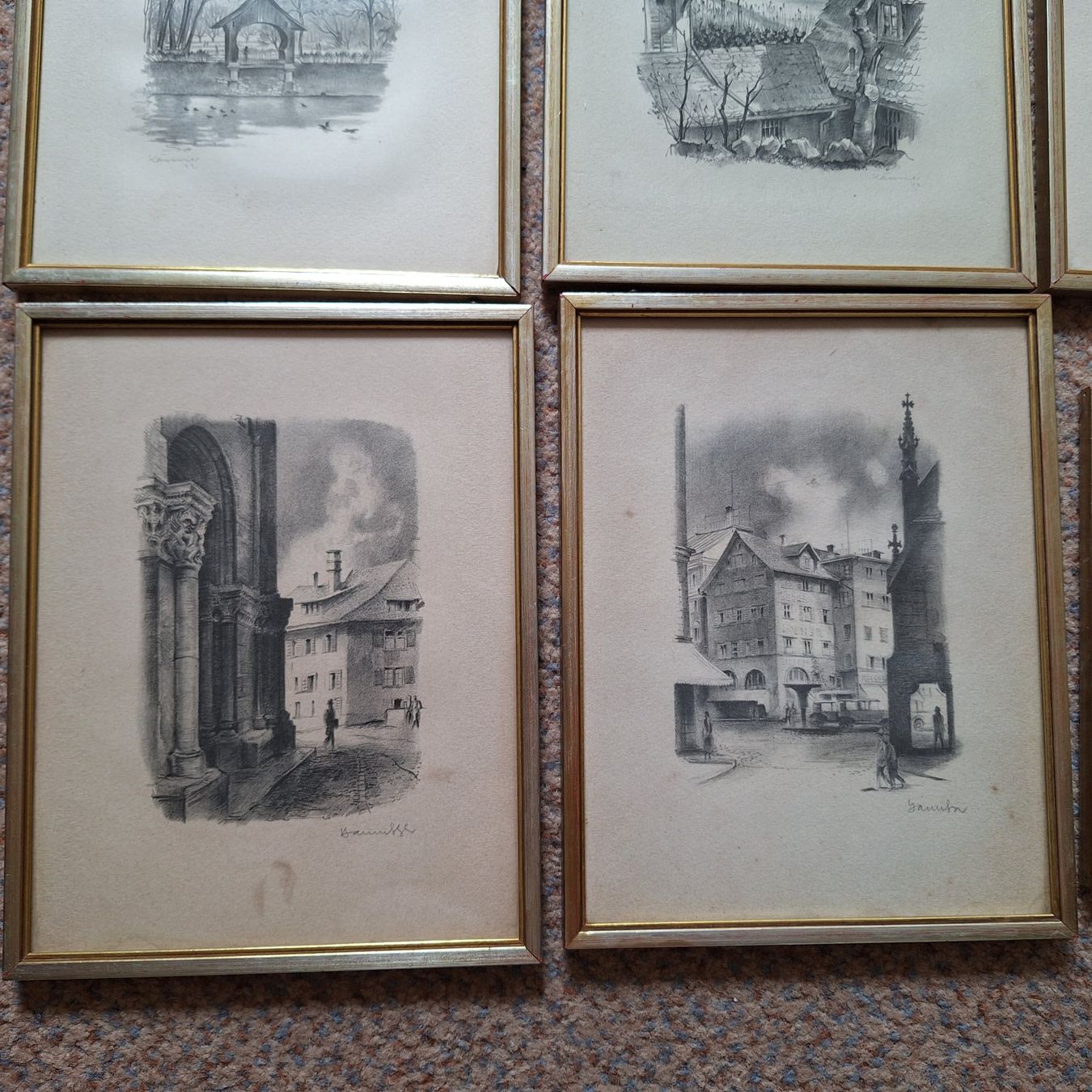 Foto & Immagini: Eine Sammlung von 6 gerahmten Grafiken – Usato da Winterthur venduto da Goldpipau 1