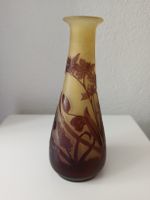 Émile Gallé Vase - Jugendstil Overlaid-Glas mit Blumendekor 