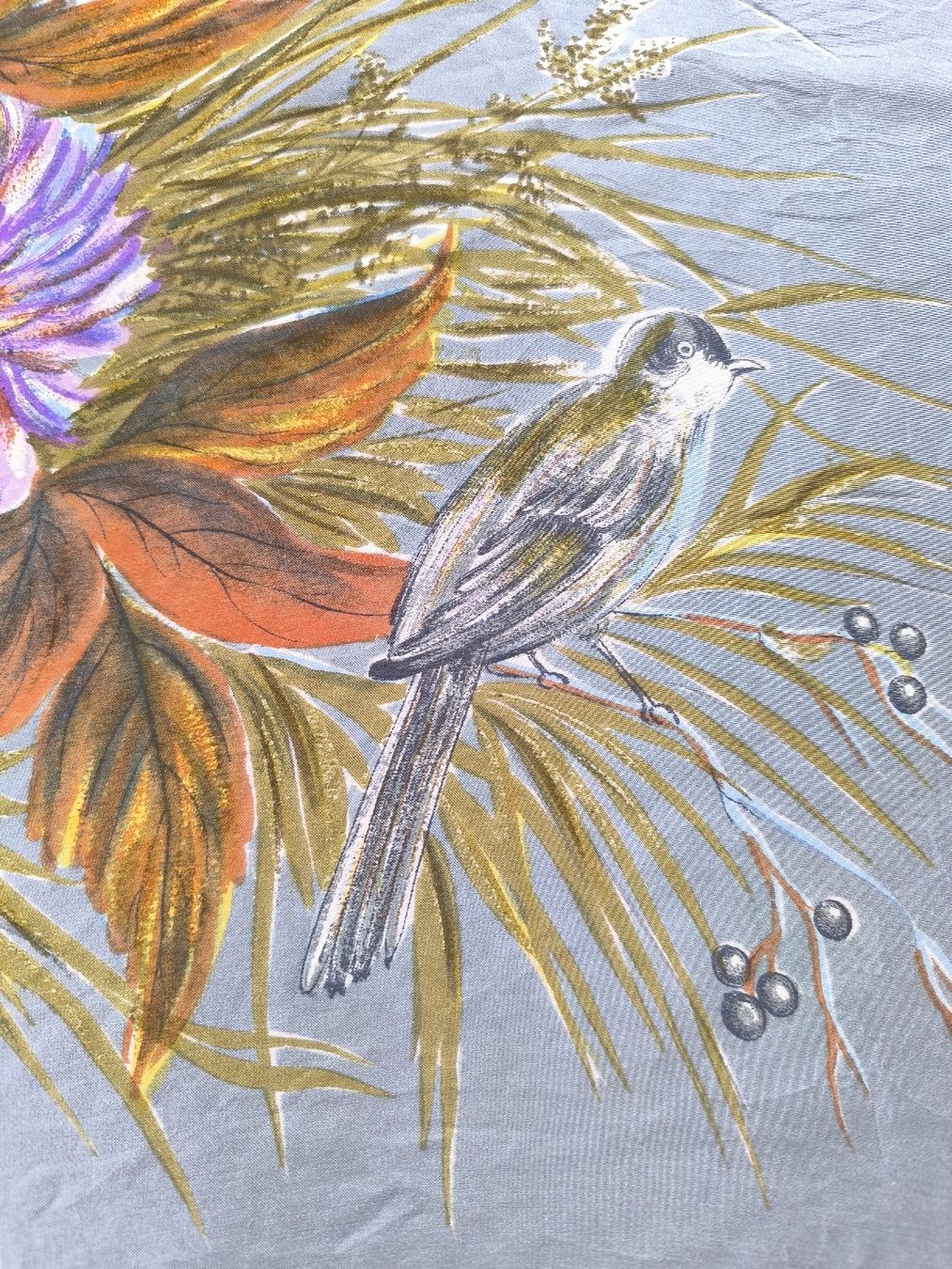 Foulard & Sciarpe: Vintage Seidentuch mit Vogel- und Blumenmuster – Usato da Schaffhausen venduto da gab_v5qf 2