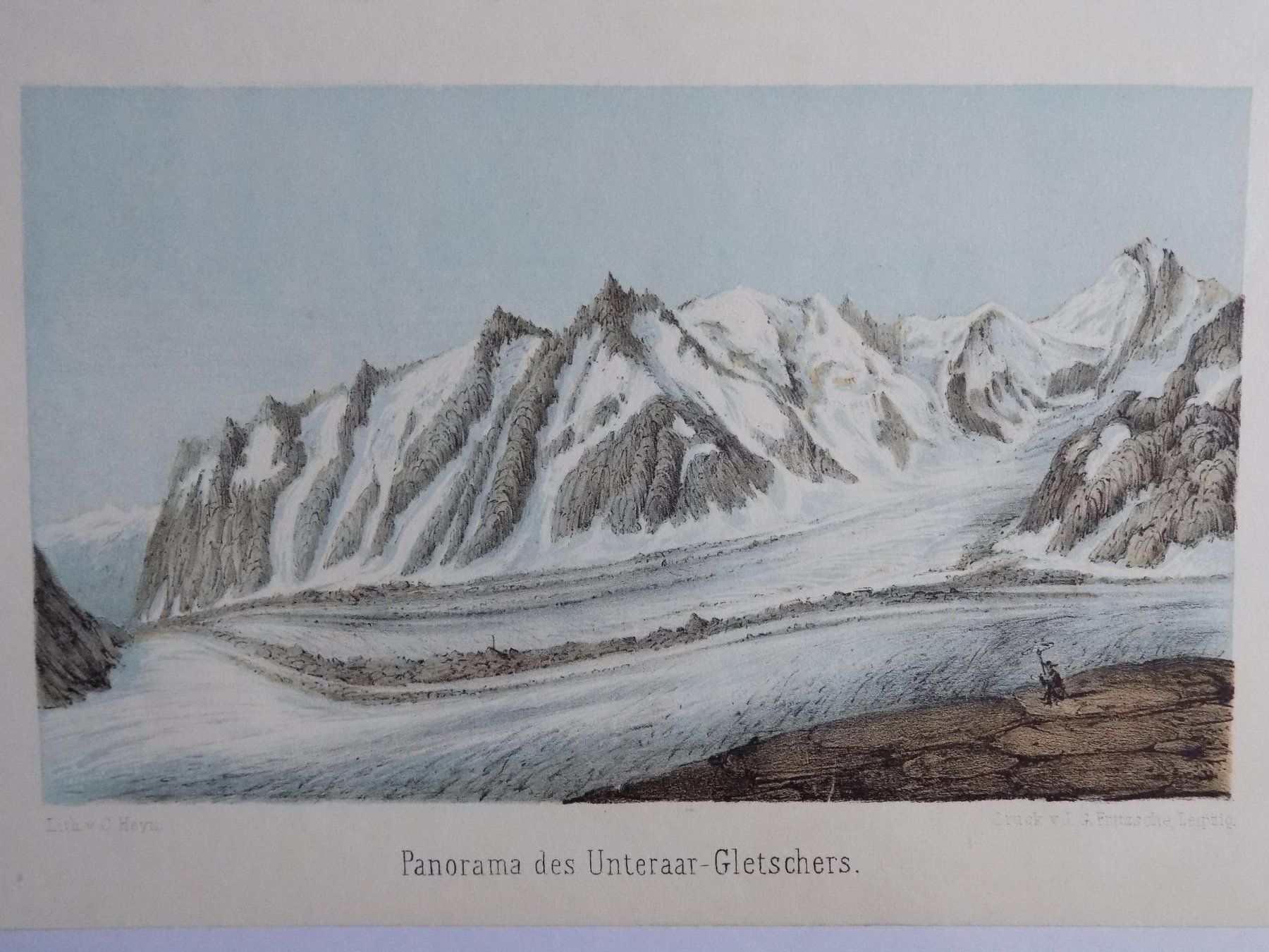 Incisioni: Unteraargletscher Panorama von Heyn – Usato da Risch venduto da Antikfee 7