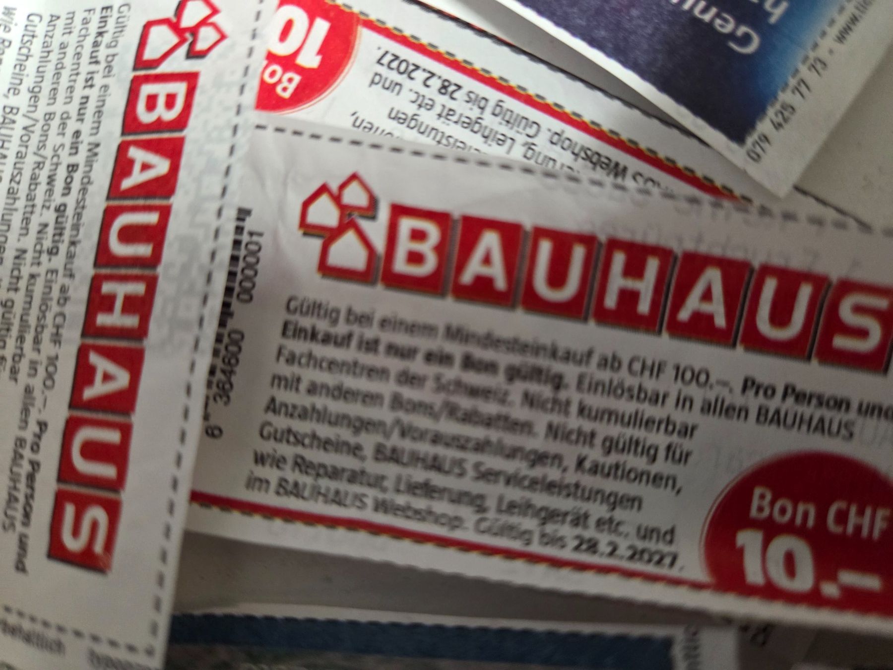 Gutscheine: Bauhaus Bon - CHF 10.- Rabatt ab CHF 100.- Einkauf – Neu und originalverpackt aus Zürich von Alibaba1234 1