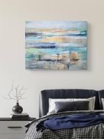 Originalgemälde in Türkis auf Leinwand 100x80 cm Unikat