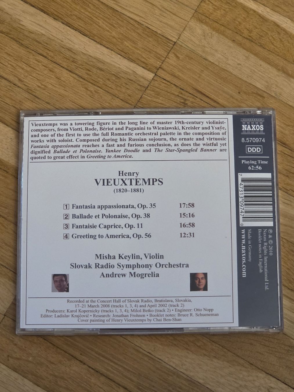 CDs: CD: Henry Vieuxtemps: verschiedene Werke  – Gebraucht aus Aesch BL von immon 1