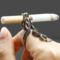 🐉 Stilvoller Drachenkopf-Zigarettenhalter-Ring 🐉✨💫