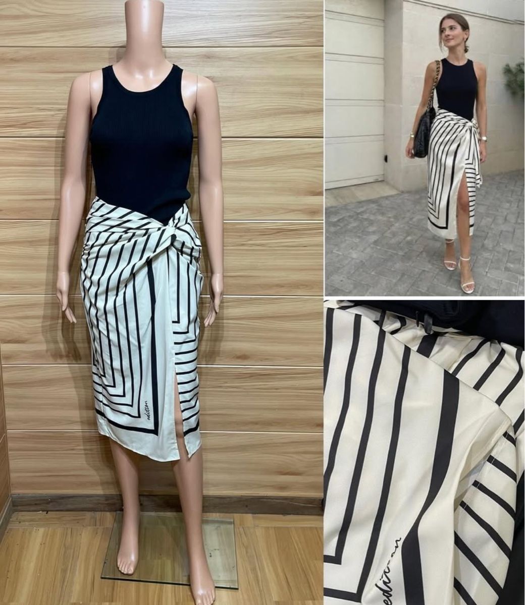 Vestiti: Elegant Black & White Midi Dress – Usato da St.Josefen venduto da lop_lh8d