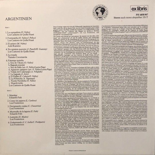 Dischi in vinile: Argentinien (LP) – Usato da Grüningen venduto da azulvinyl 1