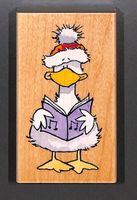 singende Ente 🐤 PENNY BLACK © Holzsockel mit Gummistempel