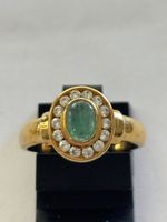 Ring 750 Gelbgold mit Smaragd und Diamanten