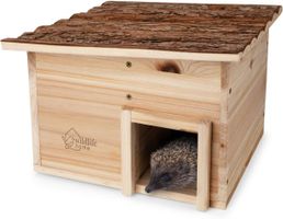 Igelhaus Winterfest aus Holz mit Boden & wetterfestem