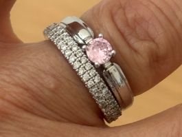 Luxus Elegante Gr.16/6Duo Ring Memoire Farbe : Silber