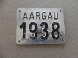 Velonummer Rad Velo Nummer AG 38 Aargau 1938 Geschenk