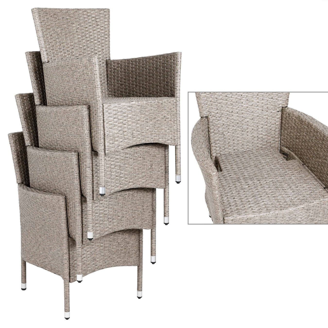 Set di tavolo e panche: Polyrattan Sitzgruppe 9 teilig - Beige – Nuovo e nell'imballaggio originale da Winterthur venduto da aredo 7